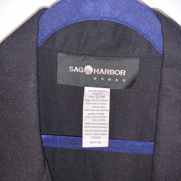 Sag Harbor Vintage Black Oversized Blazer Size 22W - Picture 3 of 6
